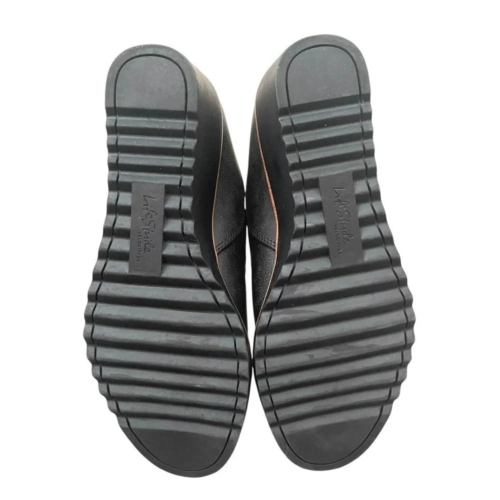 NEW LifeStride Velocity 2.0 Black Wedge Slip On Loafer Shoes Womens‎ 6